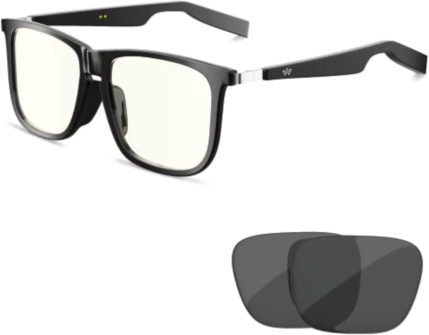 Smart Audio Glasses (Blue Light & Sun Lenses) for Men and Women, Open Ear Speaker & IP67 Waterproof, Rectangular, Medium