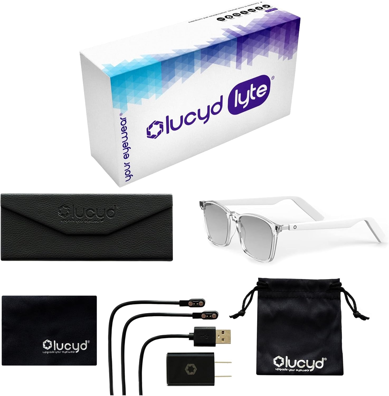 Lyte Bluetooth Sunglasses for Men & Women – Smart Glasses with Wireless Headphones - Compatible with Alexa and Siri - Lytening